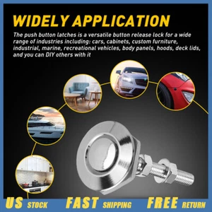 US Auto Cars Bumper Latch Push Button Quick Release Hood Pins Bonnet Lock Clip - Picture 1 of 9