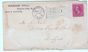 Haddon Hall Atlantic City New Jersey 1898 Fancy Cancel Hotel Postal Cover ~703AL - Picture 1 of 2