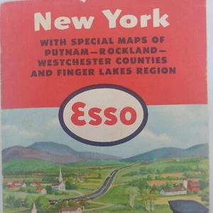 Vintage 1954 New York State Map ESSO Oil Company - Picture 1 of 5