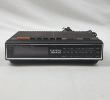 Vintage Electro Brand AM FM Radio Alarm Clock Model 4441 Black Tested & Working