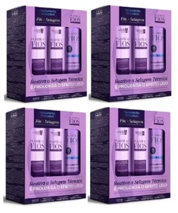 4x Cadiveu Home Care Plastica dos Fios Kit Liso Magico Shampoo Cond Post Sealing - Picture 1 of 5