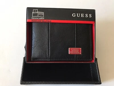 CARTERA/CARTERA VALET PLEGABLE DE CUERO GENUINO NEGRA ADIVINA PARA HOMBRE NUEVA Foto 1 de 4