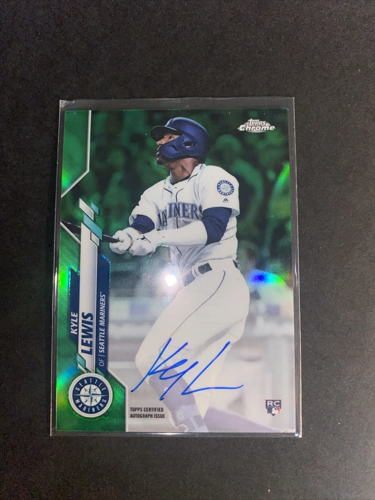 2020 Topps Chrome Rookie AUTO Kyle Lewis Seattle Mariners: Green Refractor /99