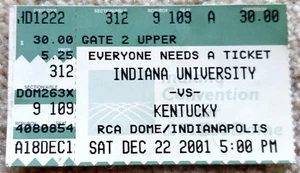 INDIANA UNIVERSITY HOOSIERS BASKETBALL TICKET STUB v KENTUCKY 2001 - RCA DOME - Picture 1 of 1