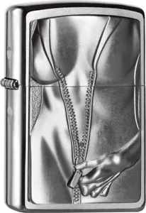 Zippo Benzin Feuerzeug - Girl Sexy Frau - Messing Edelstahl Chrom - Sturmfeuer - Bild 1 von 5