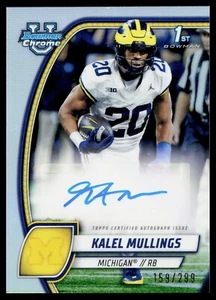 Bowman Chrome U Kalel Mullings 2024 automático primer refractor de novato #/299 Michigan - Imagen 1 de 2