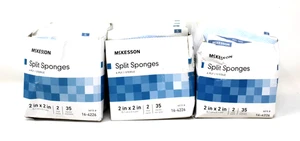 Mckesson 16-4226 Split Sponges 6-Ply Sterile Dressing 2" x 2" 3 Boxes 210 Count - Picture 1 of 1