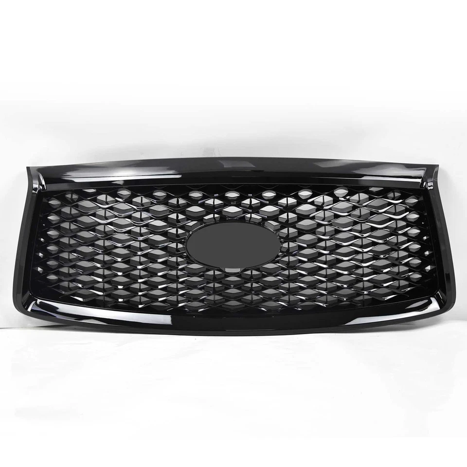 Parrilla delantera para Infiniti QX80 2018-2021 con orificio de cámara negro brillante Foto 1 de 4