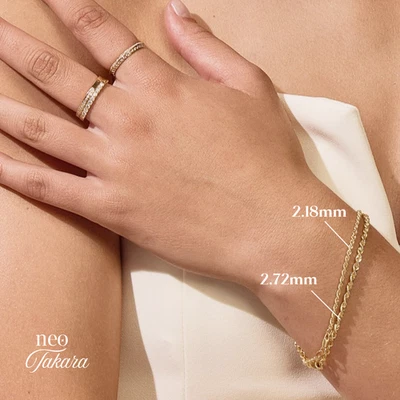 Brazalete de cadena de cuerda con corte de diamante de oro amarillo macizo de 18 quilates 2,18 mm unisex - Hecho en Italia Foto 1 de 4