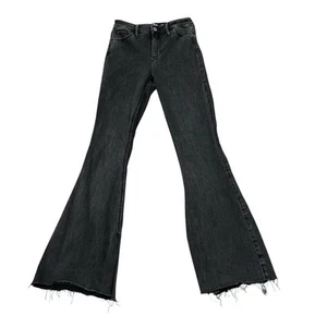 Hollister High Rise Flare Jeans Women's 25X31 1R Black Denim Stretch Waist - Picture 1 of 9