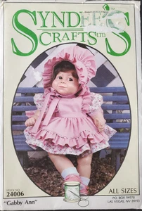 Vintage Syndee's Crafts Gabby Ann Pattern 24006 All Sizes 21", 16", 10 - Picture 1 of 2