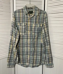 Camisa de Franela Alta Eddie Bauer Para Hombres XL Azul Gris Amarillo Senderismo Camping Occidental - Imagen 1 de 15