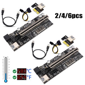 VER12X PCI-E Riser Card Adapter 8 Capacitors PCI-E 16X Extender with Temp