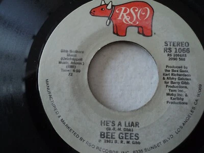 Bee Gees  - He's A Liar  - US press -  7” Single - Image 1 of 2