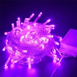 100 MINI LUCCIOLE LED VIOLA CATENA LUCI DECORAZIONI NATALIZIE ALBERO PRESEPE 5MT - Imagen 1 de 3