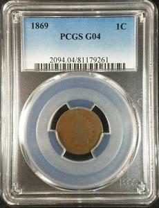 1869 Indian Head Cent PCGS G04 2094.04/81179261 Exquisite Coin Rare - Picture 1 of 10