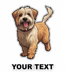 Juego de 2 pegatinas calcomanías Glen of Imaal para perro con texto personalizado gratuito - Imagen 1 de 5