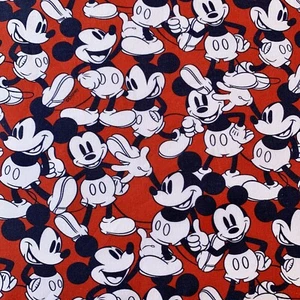 FQ DISNEY MICKEY MOUSE CHILDRENS CHARACTER RED FABRIC - Picture 1 of 2