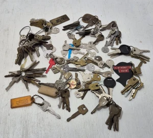 Bulk Lot of 2+ Lbs Vintage Keys w/Keychains House/Automotive Car/Other Unique - Picture 1 of 12