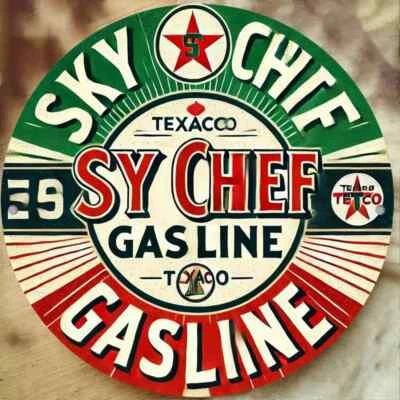 Letrero redondo resistente a la intemperie de aluminio TEXACO Sky CHIEF ESTILO RETRO GARAJE HOMBRE CUEVA Foto 1 de 2