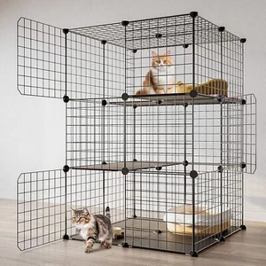 3-Tier Cat Cage Indoor Enclosure DIY Cat Playpen Catio Detachable Metal Wire ... - Picture 1 of 2