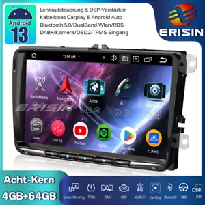 9" DAB+Android 14 Autoradio GPS für VW Golf 5/6 Tiguan Passat Jetta T5 Polo Seat - Bild 1 von 21