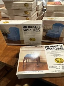 House of Miniatures 40016 (2) BLUE Chippendale Wing Chair NIB With (1) Bench - Picture 1 of 18