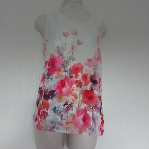 Next Size 8 Top Petite Floral Pink Purple Sequin Flowers - Picture 1 of 4