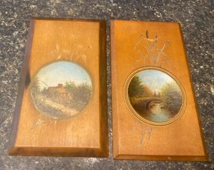 Paar Henry Webster Reis (amerikanisch, 1853-1934) Gemälde auf kleinen Brettern ANSEHEN! - Bild 1 von 16