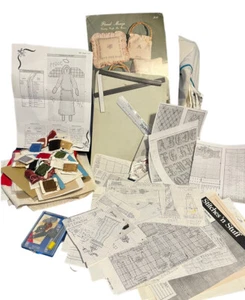 Cross Stitch Lot, Aida Cloths, Embroidery Floss, Patterns, Magnetic Board & More - Picture 1 of 9