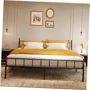 Metal Bed Frame Platform with Headboard & Footboard King Bed Frame Classic - Picture 1 of 7