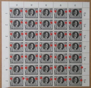 D. Reich, Adolf Hitler Deutschland Nr. 844 ** mit Plattenfehler f2 im 35er Bogen - Bild 1 von 2