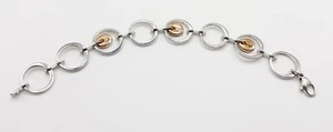 "Brazalete de plata de ley enchapado en oro rodio y rosa de 7,5"" FRANZ BREUNING" - Imagen 1 de 7