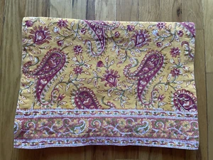 Table Runner Pottery Barn Cotton Paisley Yellow Mustard Table Runner 16”x88” - Picture 1 of 5