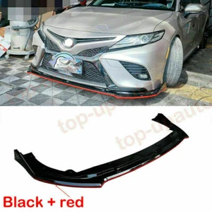 Cubierta del alerón delantero estilo TRD ROJO negro parachoques delantero borde para Toyota Camry 2018-21 - Imagen 1 de 7