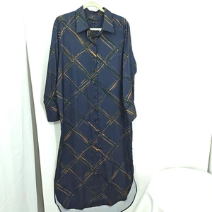 Banana Republic Maxikleid Größe M dunkelgrau hellbraun Knopfleiste - Bild 1 von 10