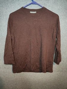 Banana Republic weinroter extrafeiner italienischer Pullover aus Merinowolle mit Rundhalsausschnitt Größe L - Bild 1 von 3