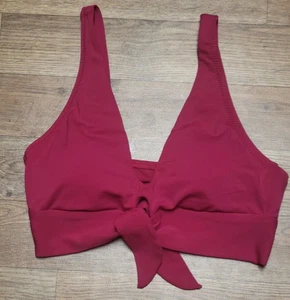 Top de bikini para mujer Robin Piccone Ava con corbata frontal rosa talla M - Imagen 1 de 6