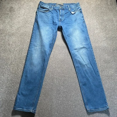 Pantalones de mezclilla ajustados azules para hombre French Connection W34 L32 cinco bolsillos Foto 1 de 4