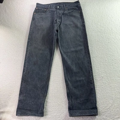 Jeans de Colección Y2K Levi's 501xx Ribete Bigotes Desvanecimiento Perfecto Negro Lavado 33x29 🔥 Foto 1 de 4