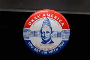 De colección Roosevelt Inaugeration Reprod. Pin Campaña Presidente de Estados Unidos 1980 - Imagen 1 de 6