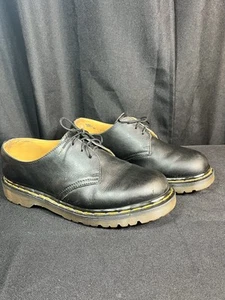 Oxford vintage Dr Martens 1461 hecho en Inglaterra cuero liso negro para hombre EE. UU. 7 - Imagen 1 de 13