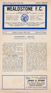 WEALDSTONE v Arsenal (London Challenge Cup Halbfinale) 1962/1963 - Bild 1 von 1