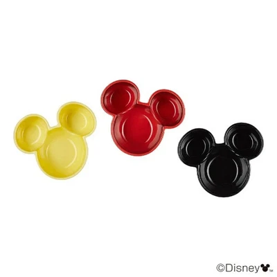 Le Creuset Disney Mickey Mouse 3pc Mini Dish Set Garnet Chambray Stoneware - Image 1 of 4