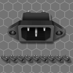 10 Pack Ac 250v 10a Iec 320 C14 Panel Mount Plug Adapter Power Connector Socket - Picture 1 of 6
