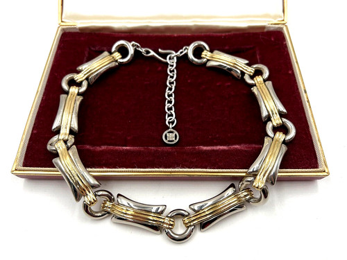 COLLANA CHOKER FIRMATA GIVENCHY ARGENTO ORO METALLO METÀ SECOLO ICONA FIRMA WOW
