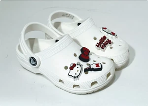 Custom Hello Kitty White Crocs – Size 10 with Decorative Charms (Pre-Own) - Picture 1 of 7