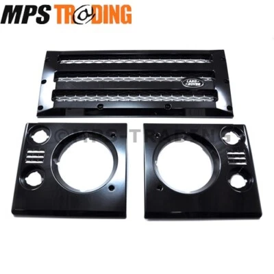 Land Rover Defender XS Black Grille and Headlamp Surround Kit with Badge DA1968 - Image 1 of 4