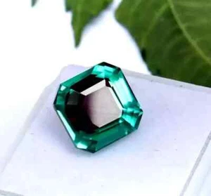 Bi-Color Pitambari Sapphire Asscher Cut10-12 Ct Natural Loose Gemstone Certified - Picture 1 of 7