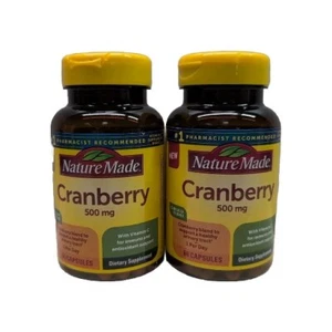 (2) Nature Made 500mg CRANBERRY with Vitamin C 60 Capsules Each. Exp: 11/2025 - Picture 1 of 7